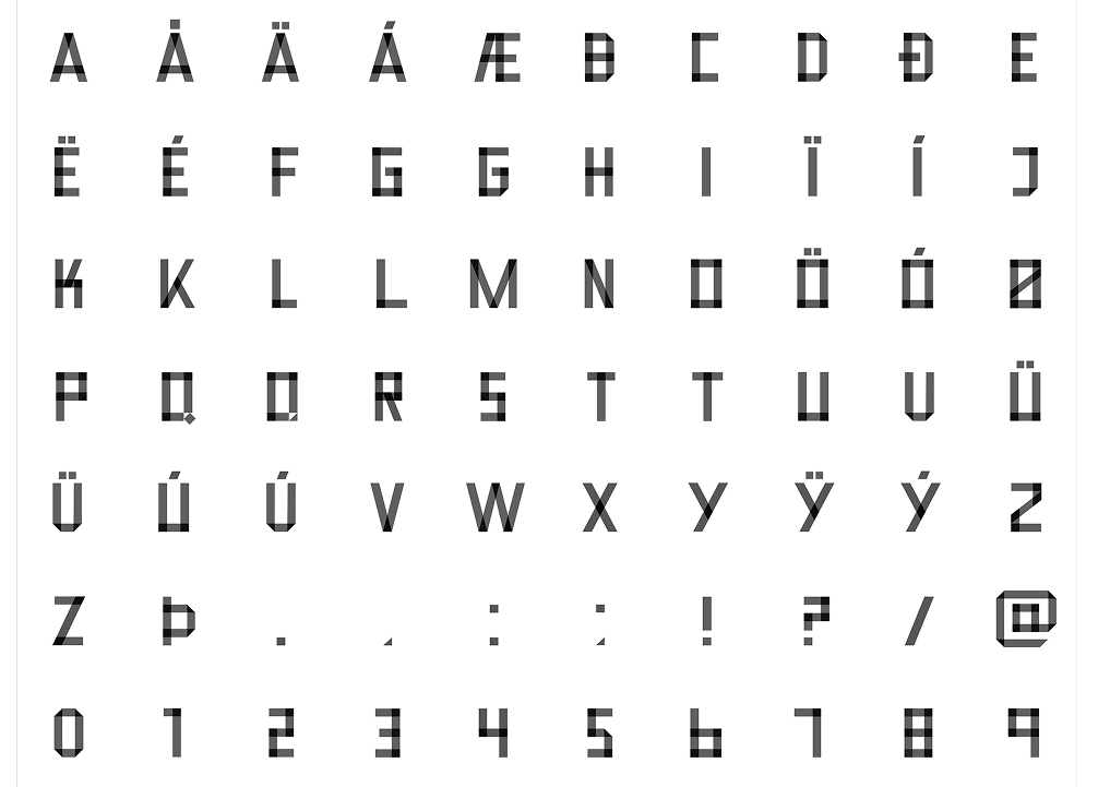 Scotch Display typeface en block