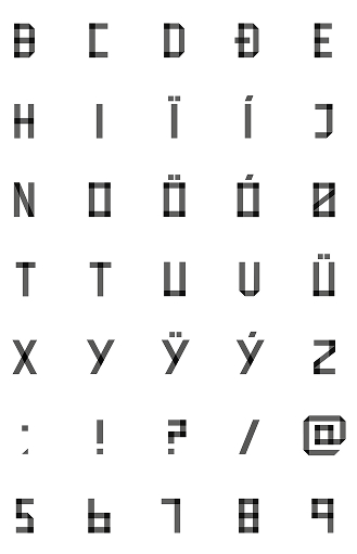 Scotch Display typeface in motion, showing the layered construction of the letters